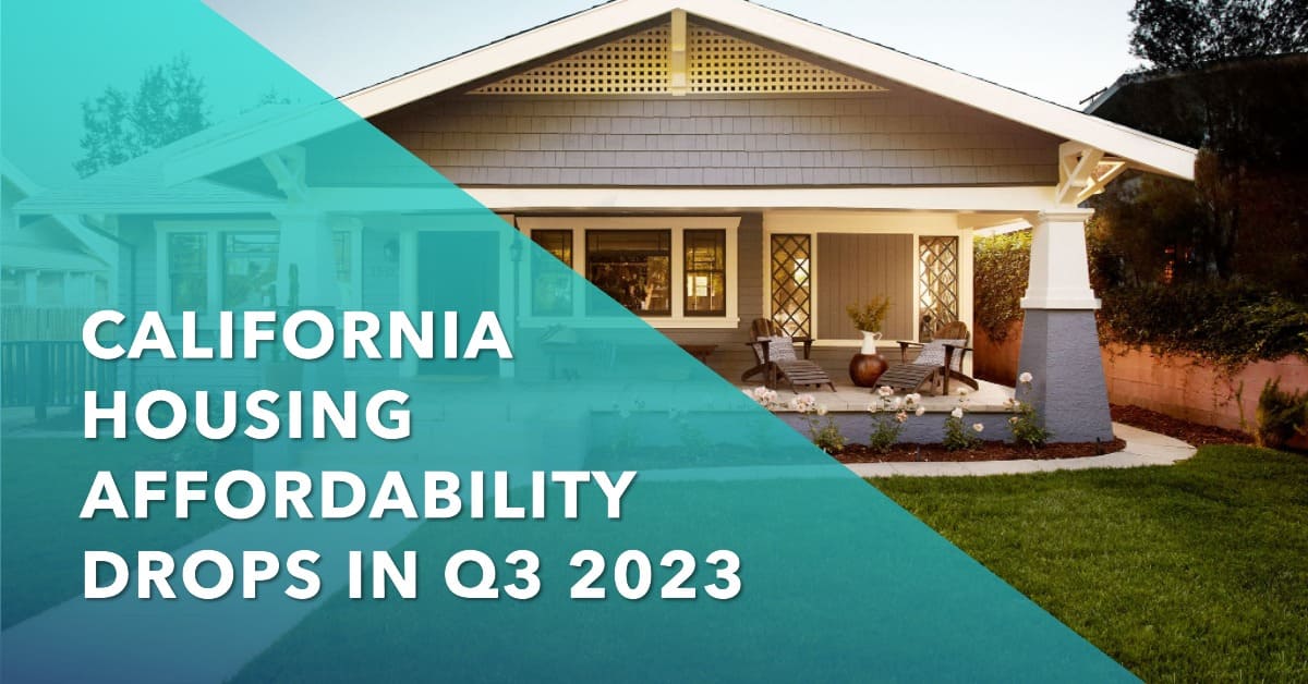 California Housing Affordability Drops in the Third Quarter 2023