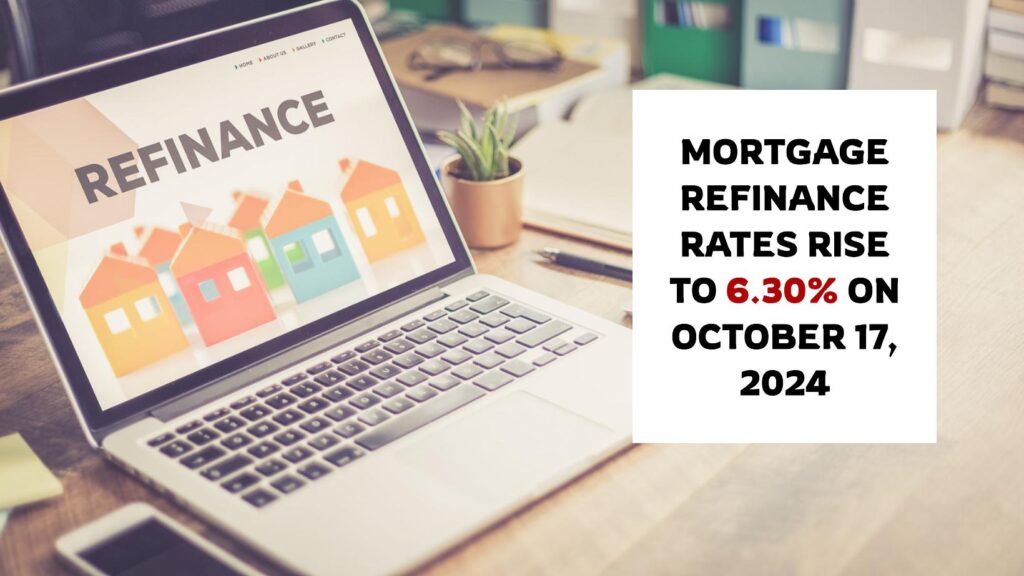 Mortgage Refinance Rates Rise to 6.30% on October 17, 2024