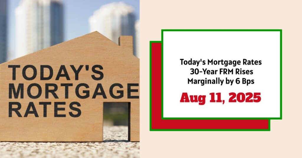 Today's Mortgage Rates - August 11, 2025: 30-Year FRM Rises Marginally by 6 Basis Points