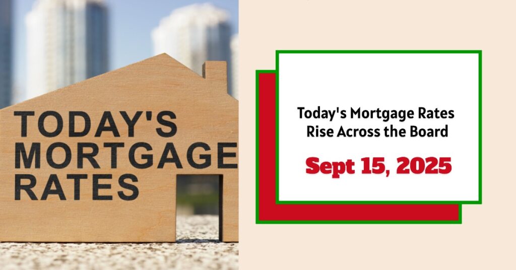 Today's Mortgage Rates - September 15, 2025: Rates Are Rising Across the Board