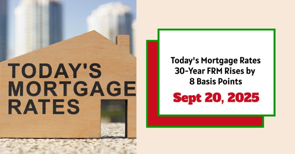 Today's Mortgage Rates - September 20, 2025: 30-Year FRM Rises by 8 Basis Points