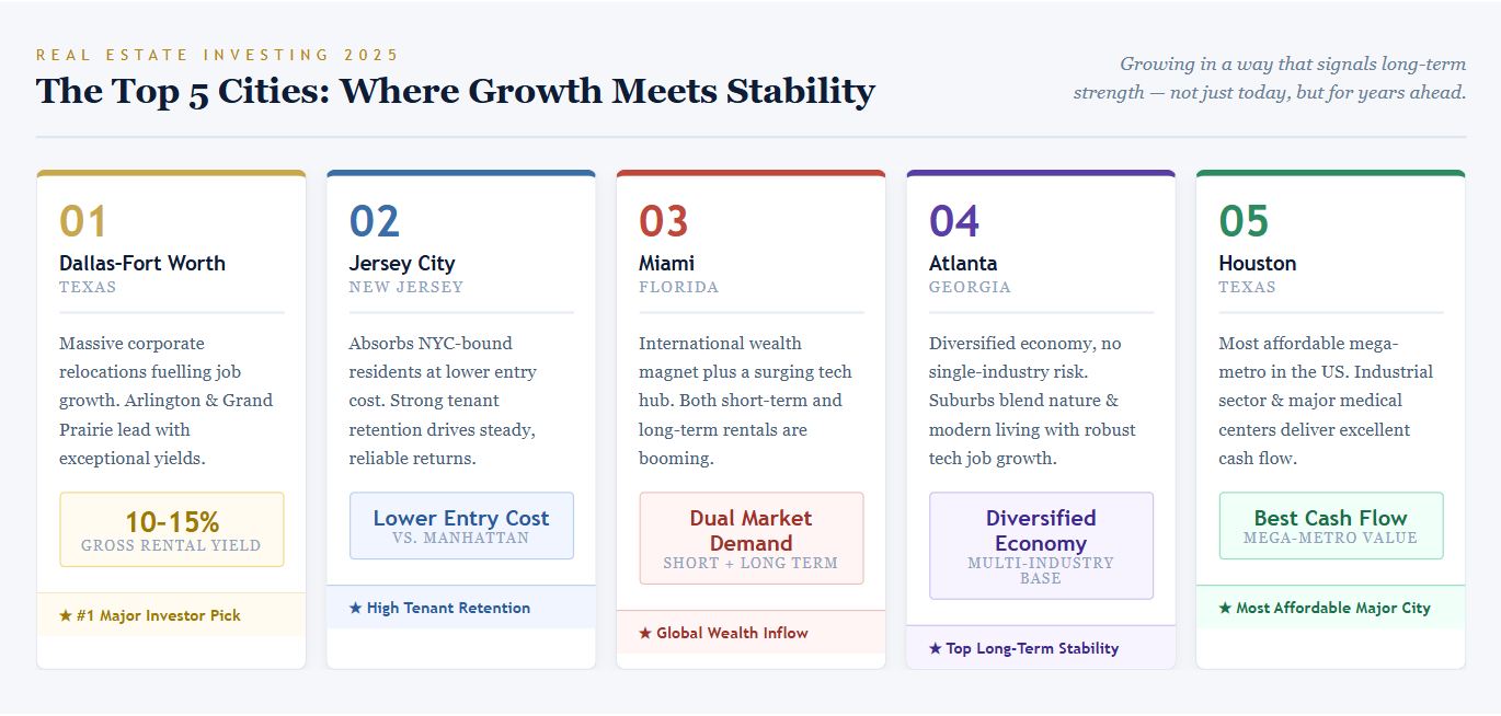 Top Cities for real estate investment: Where Growth Meets Stability 